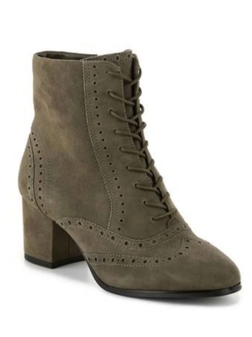 Tahari Joshua Suede Block Heel Ankle Booties Gray Size 9